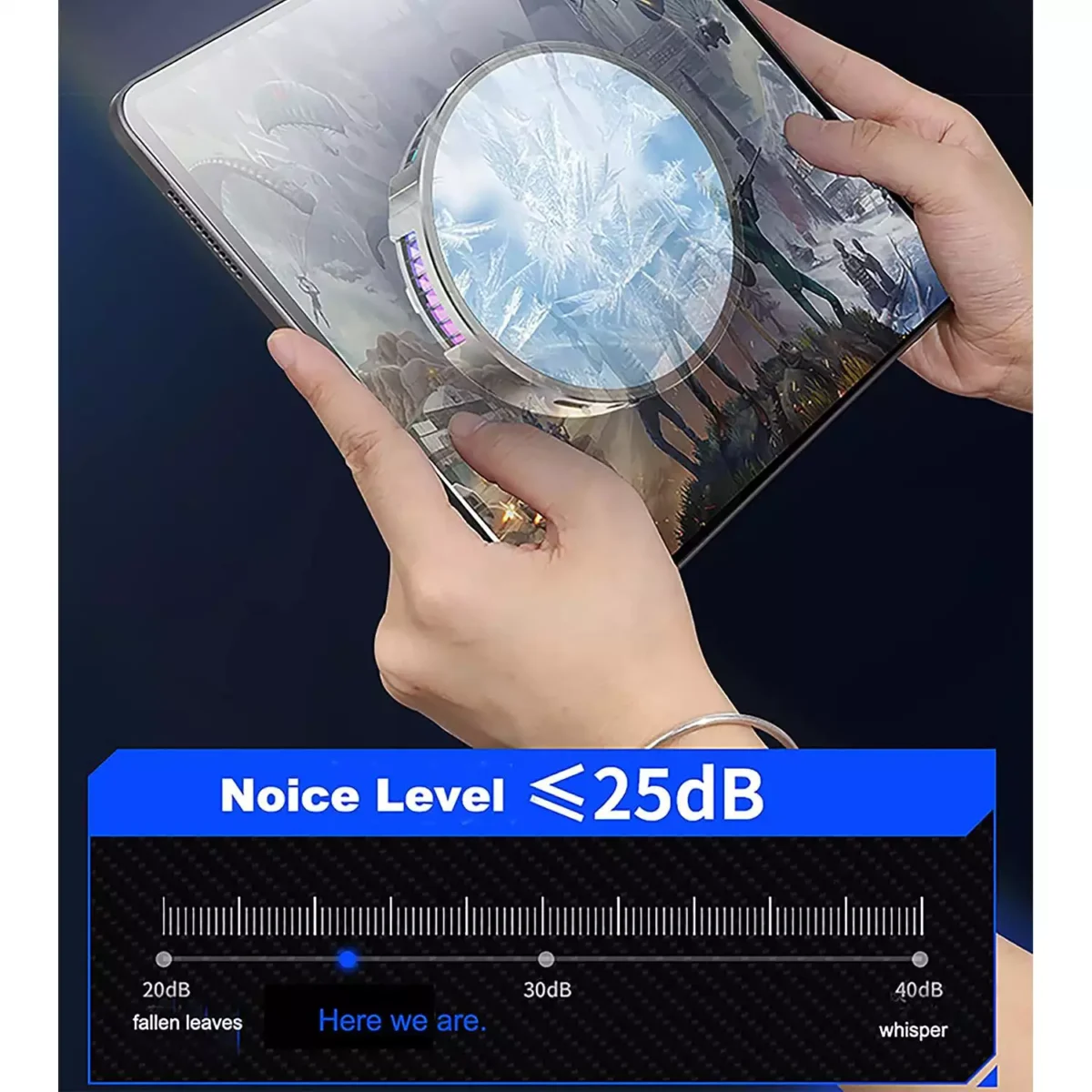 X42 Magnetic Tablet Cooling Fan Temperature Display Radiator for iPhone iPad Portable