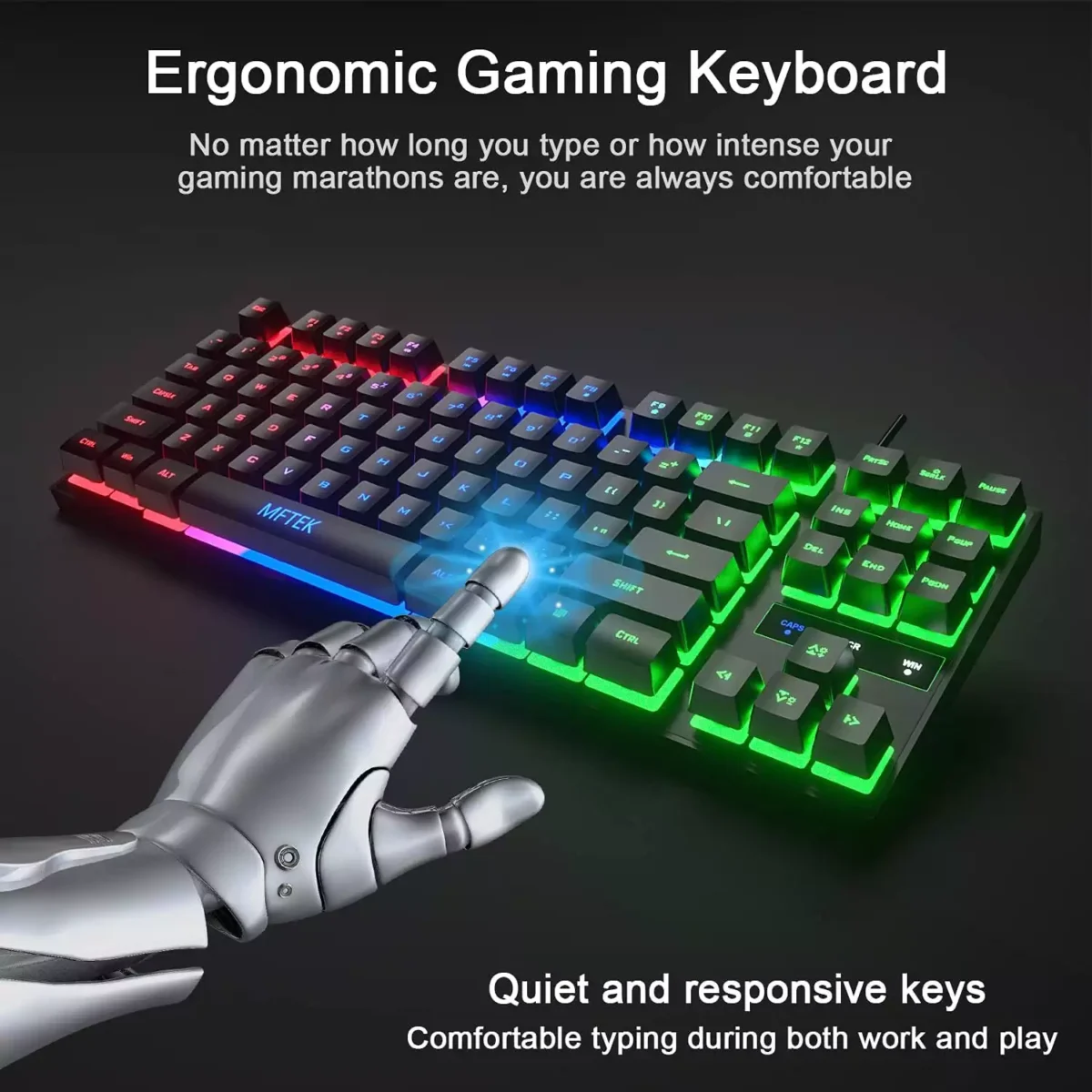 MFTEK Rainbow Gaming Keyboard and Mouse Combo