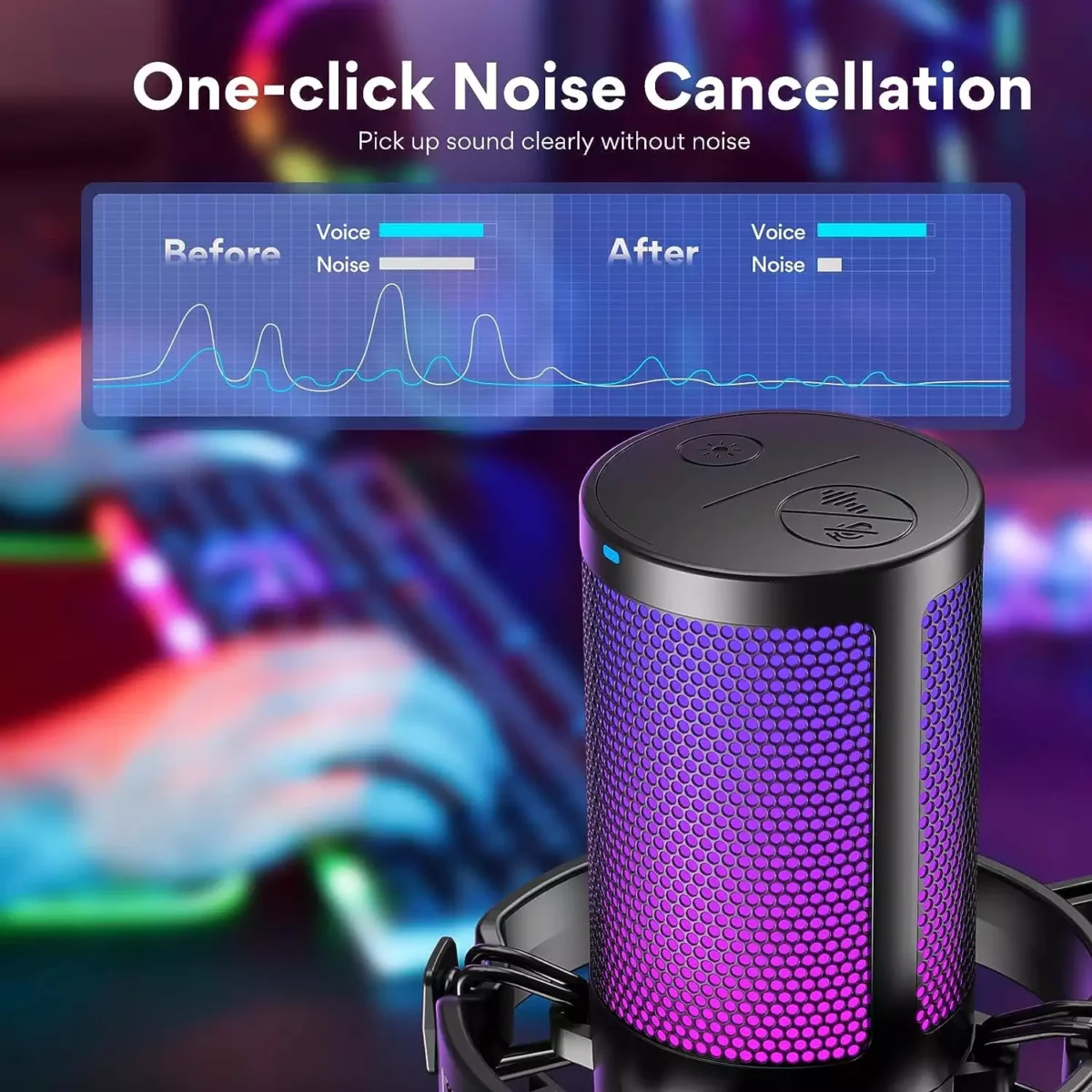 MAONO DGM20 RGB USB Condenser Gaming Microphone (Black)