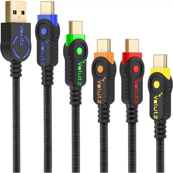 Volutz USB C Cable, (5-Pack 3M, 2M, 2X 1M, 30CM)