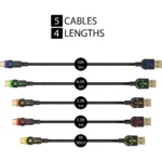 Volutz USB C Cable, (5-Pack 3M, 2M, 2X 1M, 30CM)