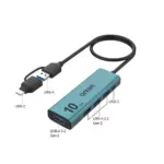 ONTEN UCA611+ 5 in 2 TypeC + USB to 4-Port USB3.2 Gen 2 10Gbps Aluminum Design
