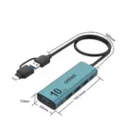 ONTEN UCA611+ 5 in 2 TypeC + USB to 4-Port USB3.2 Gen 2 10Gbps Aluminum Design