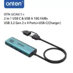 ONTEN UCA611+ 5 in 2 TypeC + USB to 4-Port USB3.2 Gen 2 10Gbps Aluminum Design