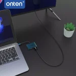 ONTEN M205 USB-C to HDMI VGA Adapter, 1080P VGA and 4K HDMI, USB-C Thunderbolt 3 to Dual Display Adapter. Compatible with Thunderbole3/4