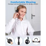 New Bee H361 USB Computer Call Center Headset in-Line Call Controls with Noise Cancelling Micphone