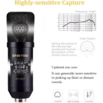 ZINGYOU ZY-007 Condenser Microphone Bundle for Studio Recording & Brocasting (Black)