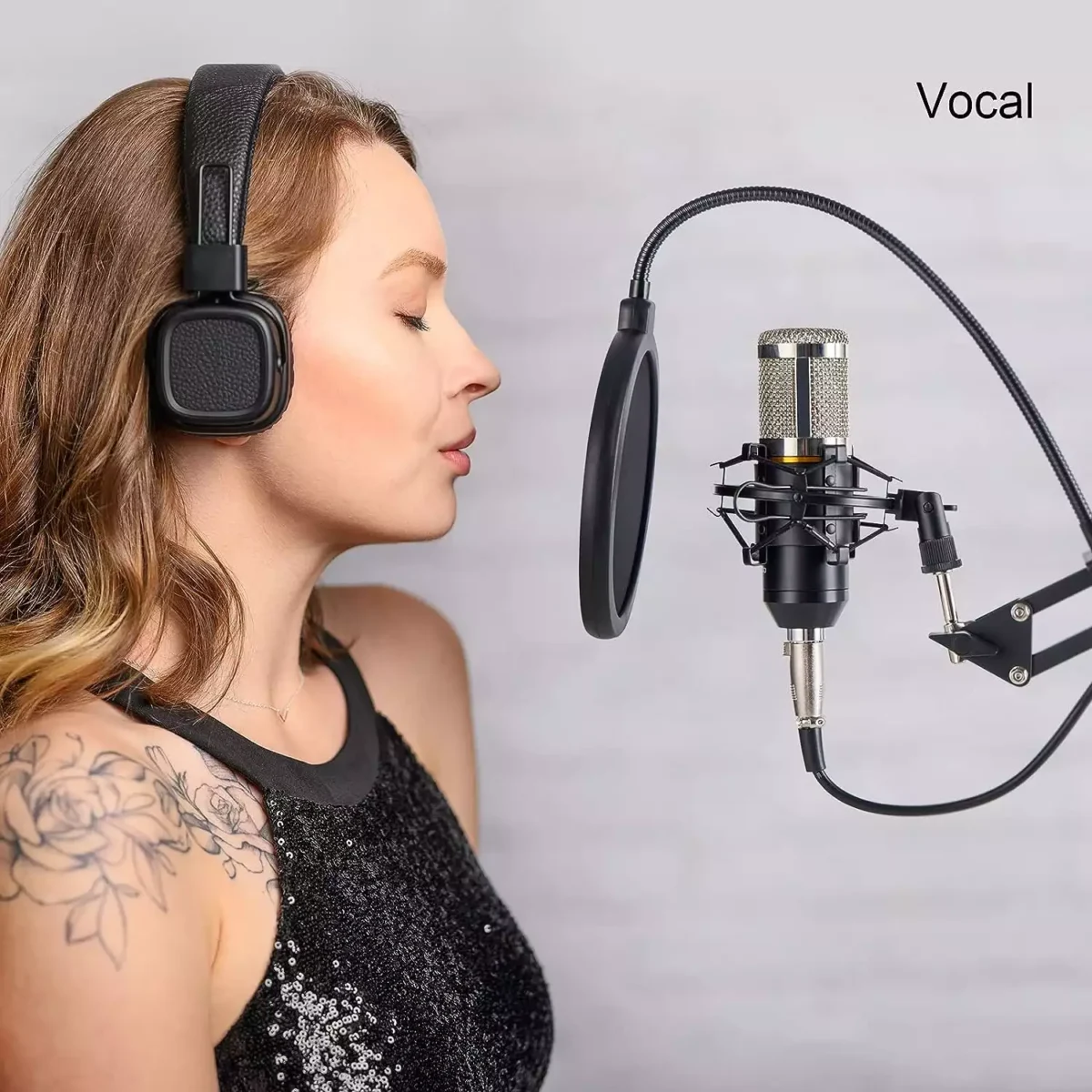 ZINGYOU BM-800 Condenser Microphone Bundle for Studio Recording & Brocasting (Silver)