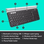 K780 MULTI-DEVICE WIRELESS KEYBOARD One keyboard. Fully equipped. For computer, phone, and tablet.