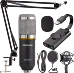 ZINGYOU BM-800 Condenser Microphone + Techrise Sound Card (Silver)