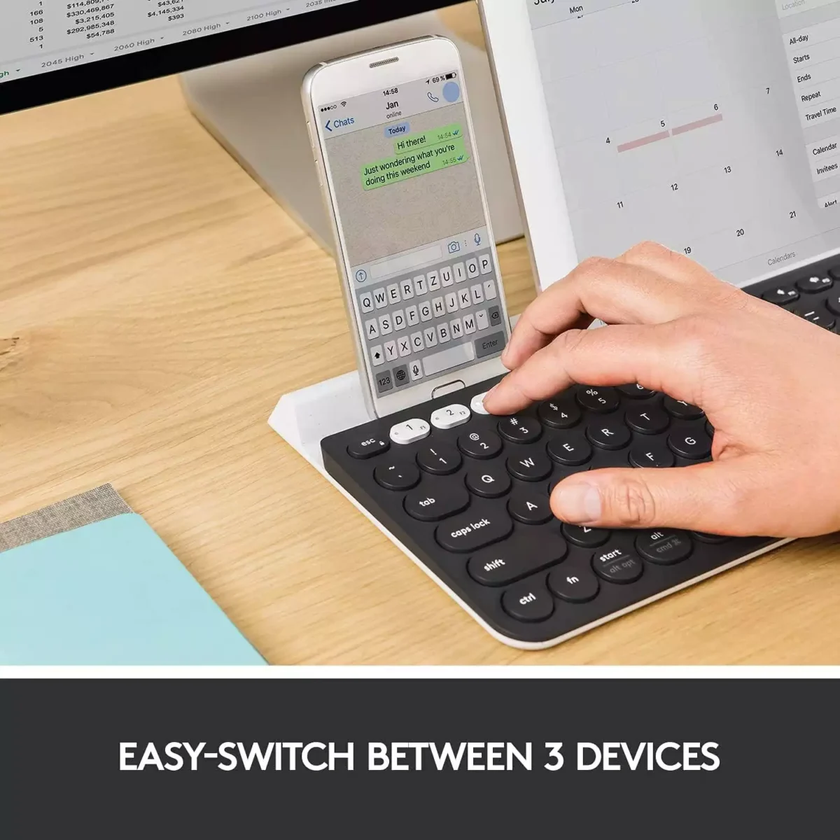 K780 MULTI-DEVICE WIRELESS KEYBOARD One keyboard. Fully equipped. For computer, phone, and tablet.