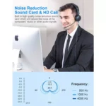 New Bee H360 USB Computer Call Center Headset in-Line Call Controls with Noise Cancelling Micphone