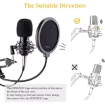 ZINGYOU ZY-007 Condenser Microphone Bundle for Studio Recording & Brocasting (Black)