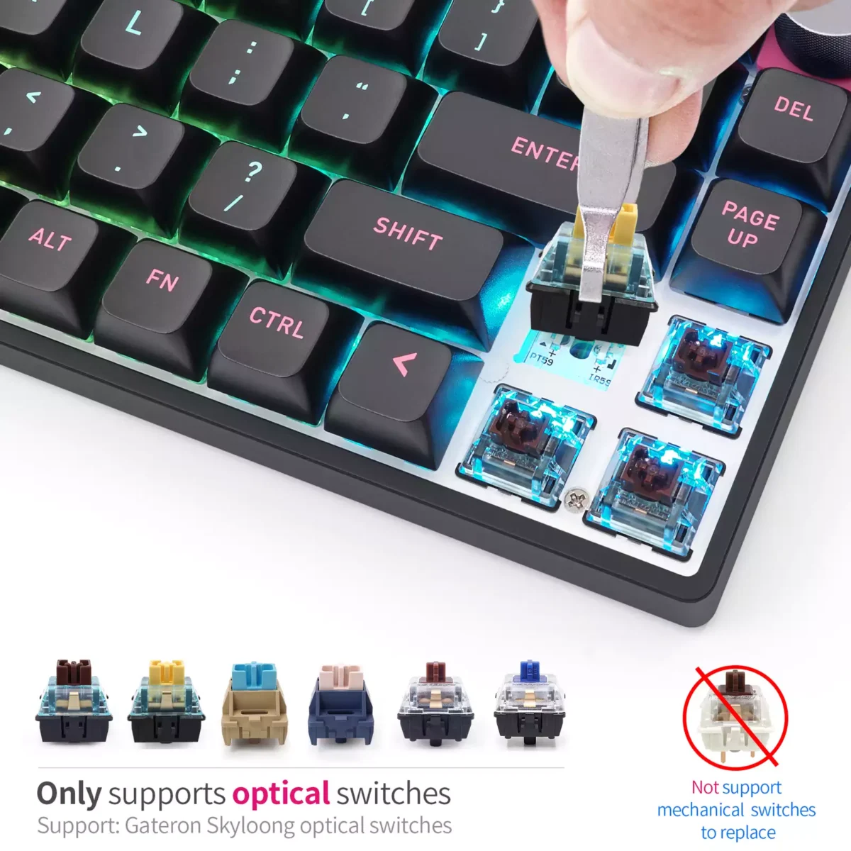 EPOMAKER SKYLOONG GK6+ Plus - Gateron Optical Red Switch Hot Swappable