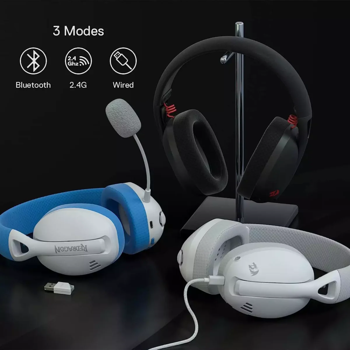 Redragon H848 IRE PRO Wireless / Bluetooth / Wired Gaming Headset - 7.1 Surround Sound