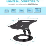 Aluminum Laptop Stand Designed for Apple Macbook and all laptop from 11 Inch to 17 Inch (Black)