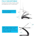 Aluminum Laptop Stand Designed for Apple Macbook and all laptop from 11 Inch to 17 Inch (Black)