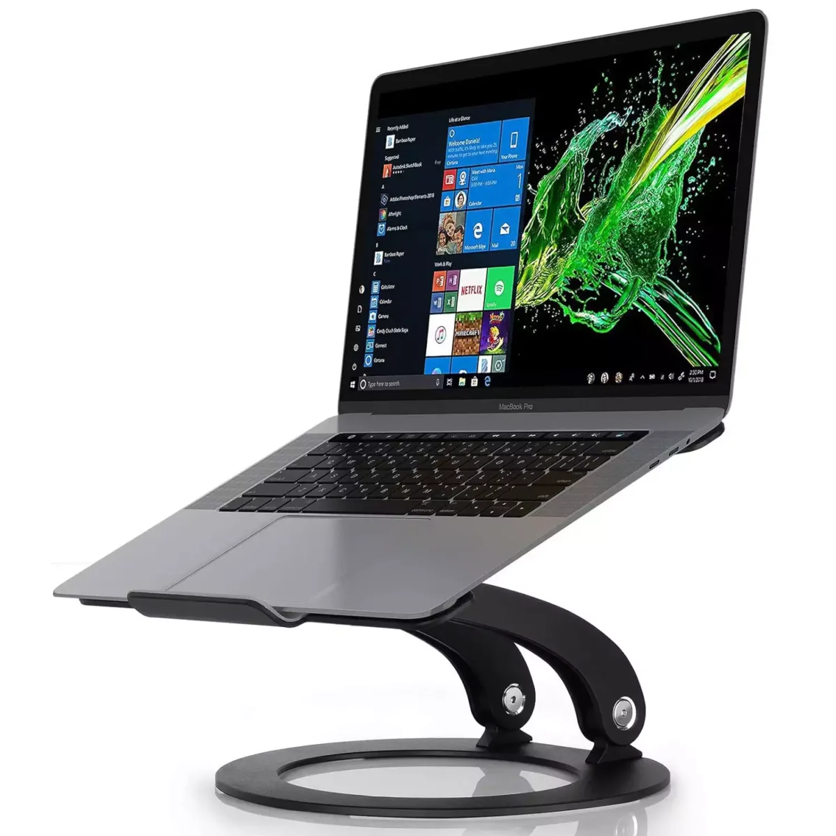 Aluminum Laptop Stand Designed for Apple Macbook and all laptop from 11 Inch to 17 Inch (Black)