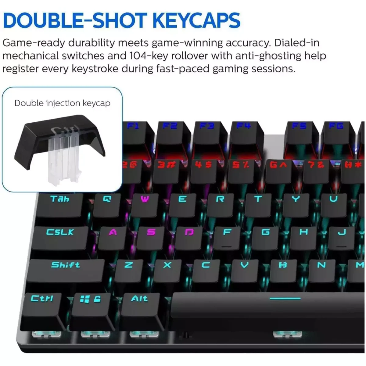 Philips Gaming Mechanical Keyboard - Blue Switches - 16 Ambiglow Chroma FX