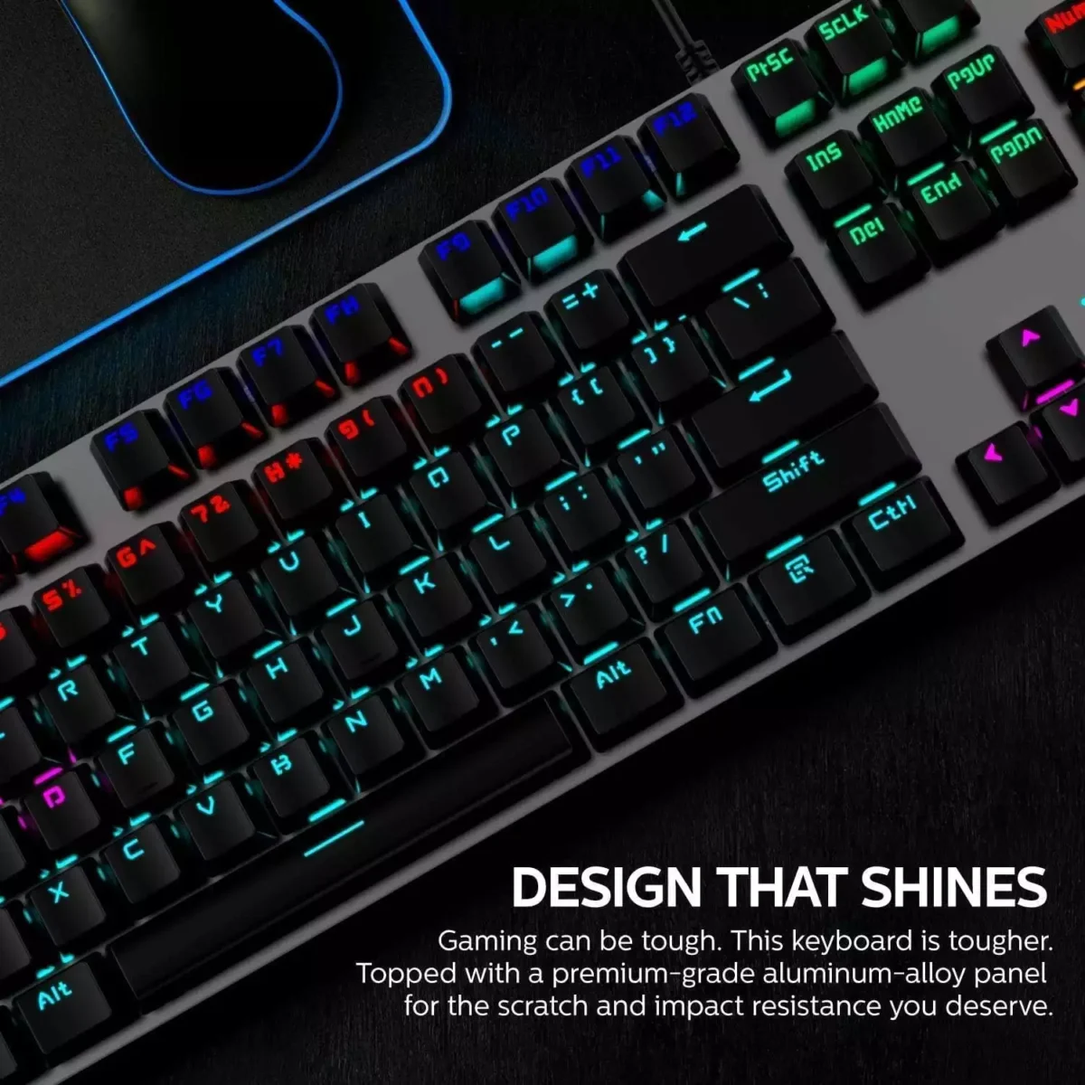 Philips Gaming Mechanical Keyboard - Blue Switches - 16 Ambiglow Chroma FX