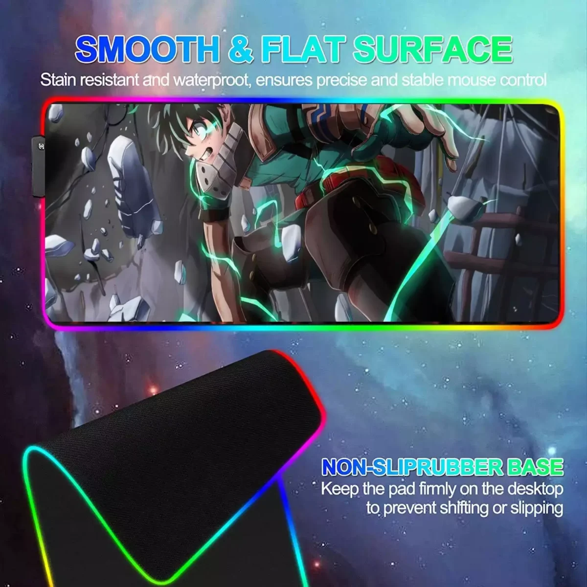 My Hero Academia Izuku Midoriya RGB Gaming Mouse Pad - 80x30 CM