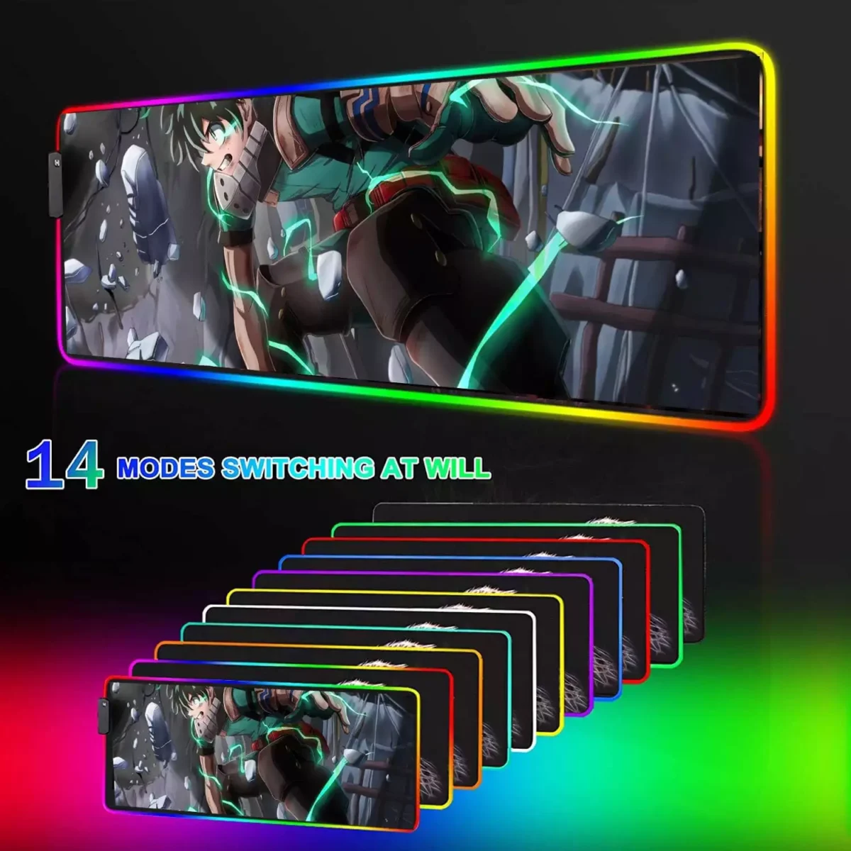 My Hero Academia Izuku Midoriya RGB Gaming Mouse Pad - 80x30 CM