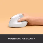 Logitech Lift Vertical Ergonomic Wireless Mouse (Off White)