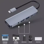 USB C Hub 5-in-1 with 4K HDMI 60W PD, 2 USB 3.0 Ports, 3.5mm Audio Jack