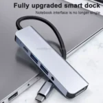 USB C Hub 5-in-1 with 4K HDMI 60W PD, 2 USB 3.0 Ports, 3.5mm Audio Jack