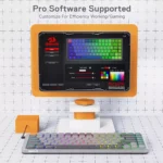 Redragon K652 AZURE 75% Bluetooth/2.4Ghz/Wired Tri-Mode RGB Mechanical Keyboard