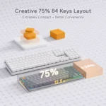 Redragon K652 AZURE 75% Bluetooth/2.4Ghz/Wired Tri-Mode RGB Mechanical Keyboard