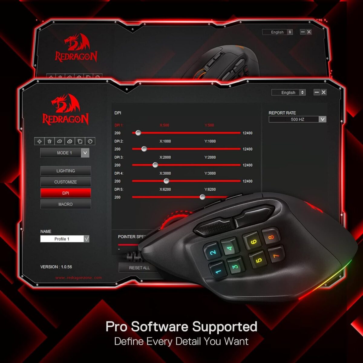 Redragon M811 Aatrox MMO Gaming Mouse