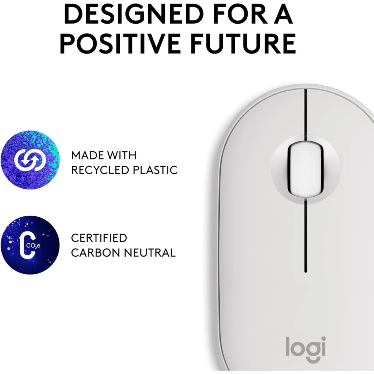 Logitech Pebble Mouse 2 M350s Slim Bluetooth Wireless Mouse (Off White)