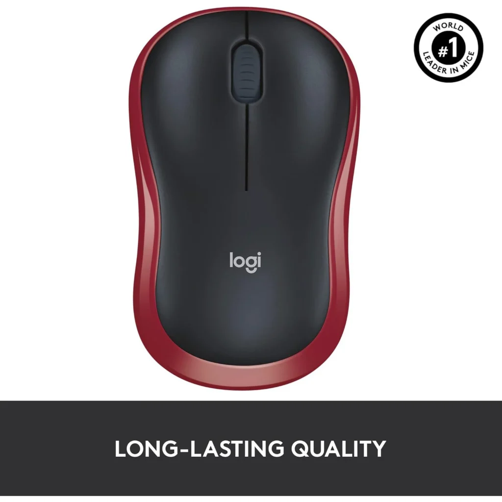 Logitech M185 Wireless Mouse (Red)