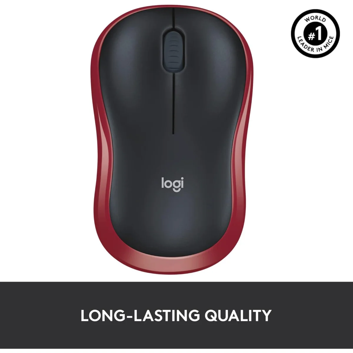 Logitech M185 Wireless Mouse (Red)