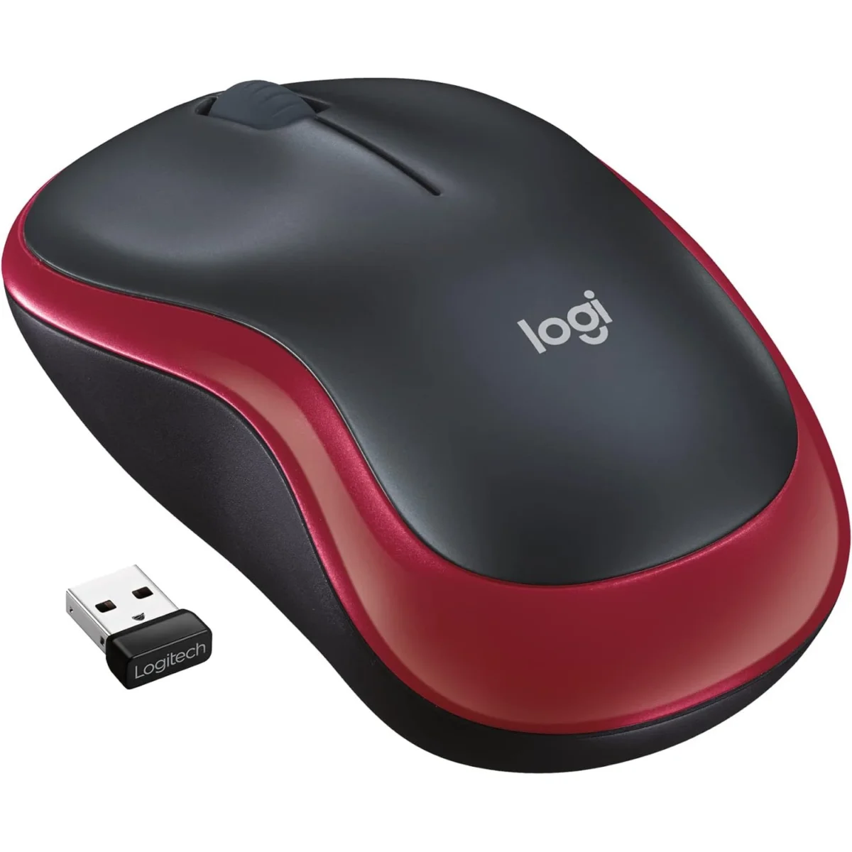Logitech M185 Wireless Mouse (Red)