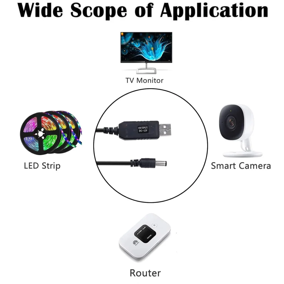 USB DC 5V to 12V Power Any Router