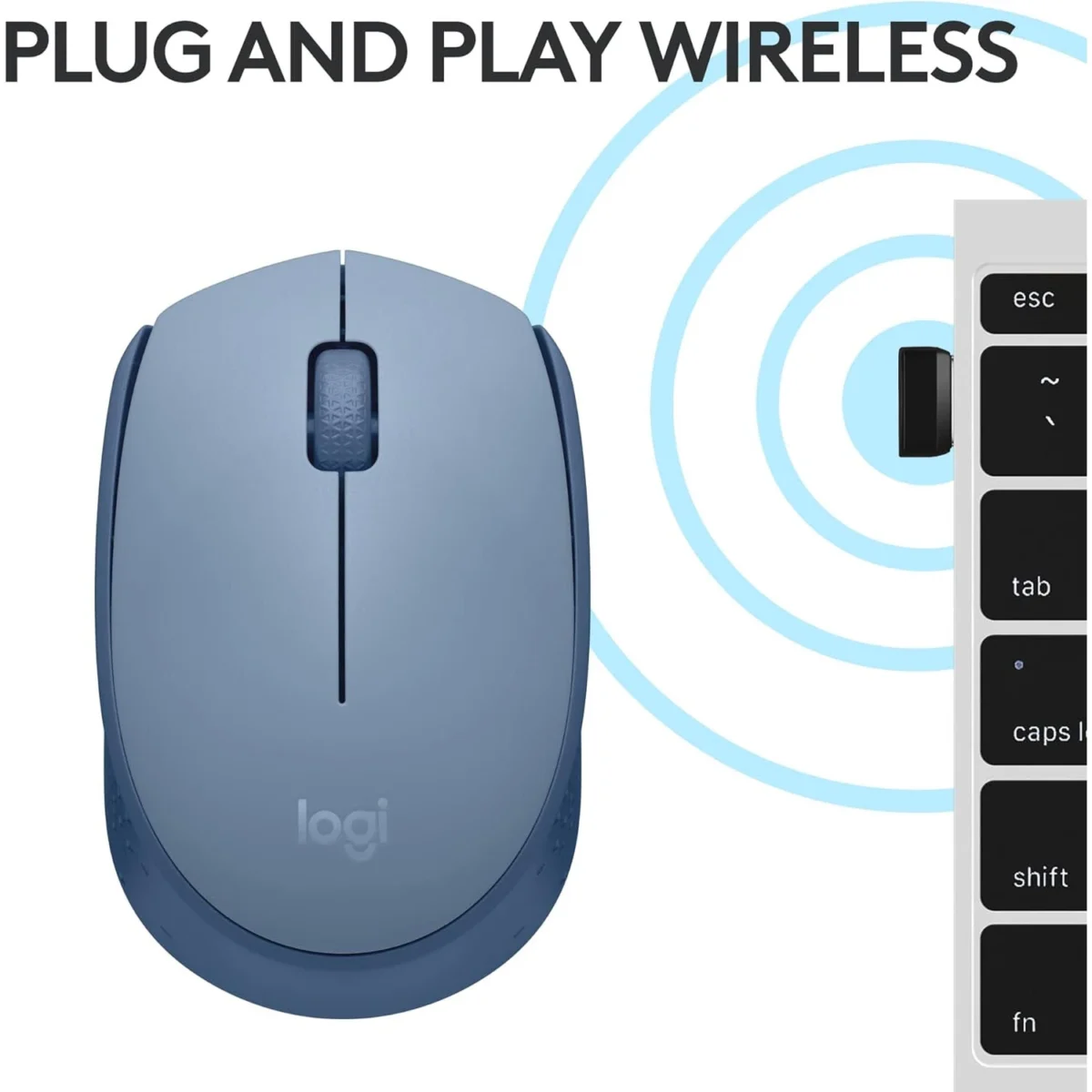 Logitech M171 WIRELESS MOUSE (Blue Grey)