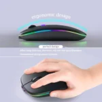 Wireless Bluetooth Silent Mouse, Rechargeable LED Dual Mode (Bluetooth 5.2 and USB Receiver)