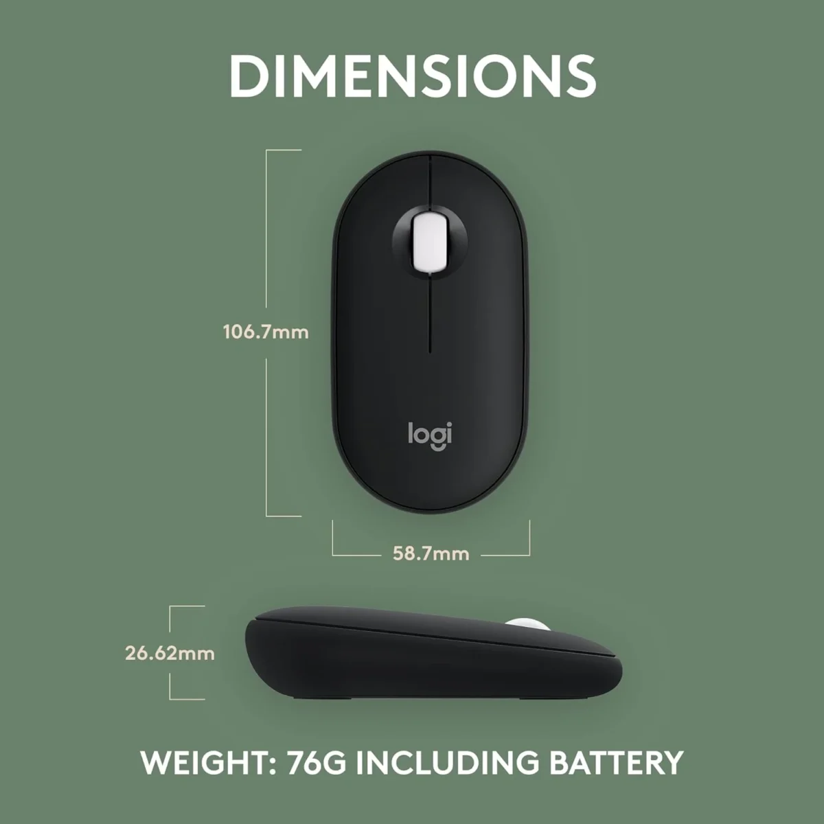 Logitech Pebble Mouse 2 M350s Slim Bluetooth Wireless Mouse (Graphite)