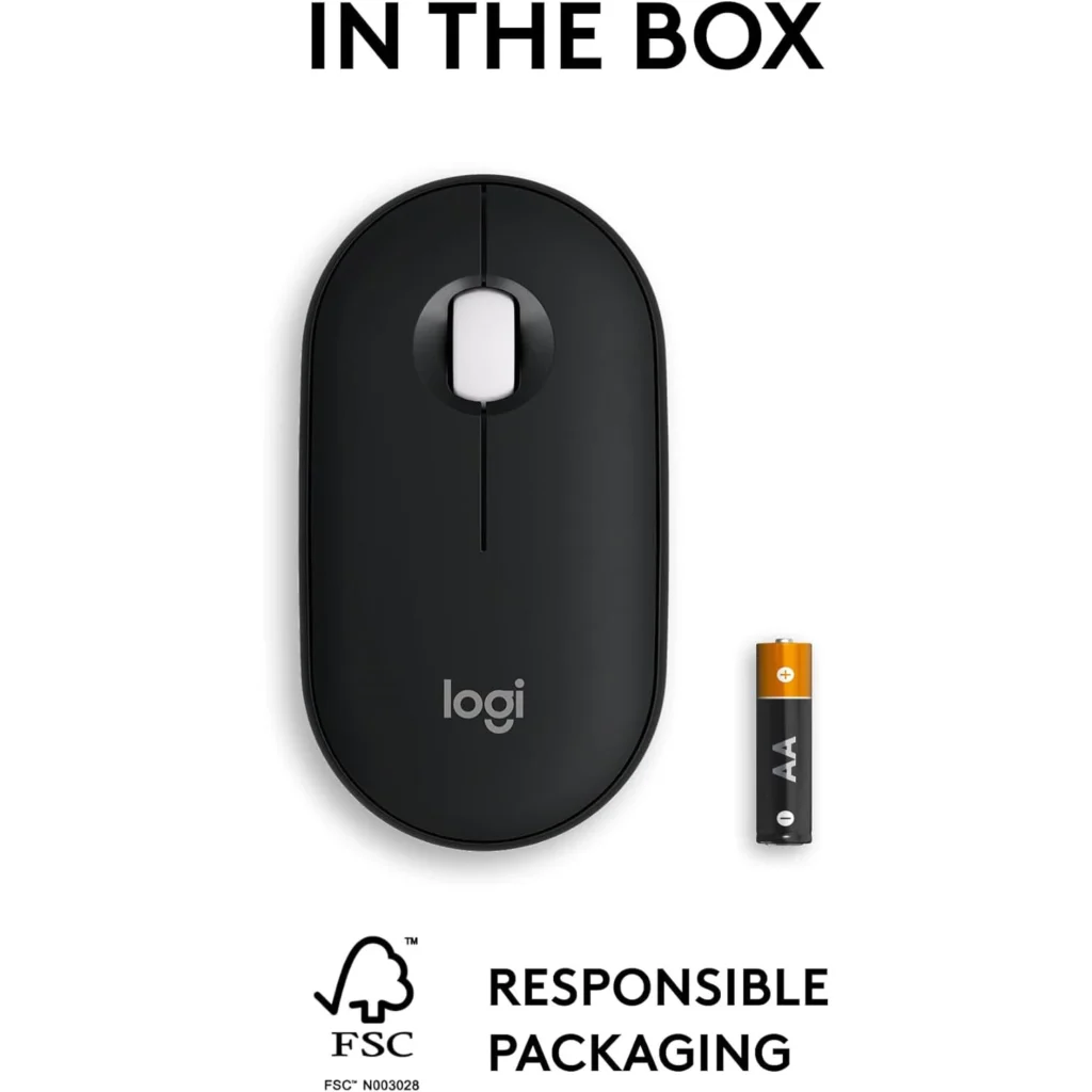 Logitech Pebble Mouse 2 M350s Slim Bluetooth Wireless Mouse (Graphite)