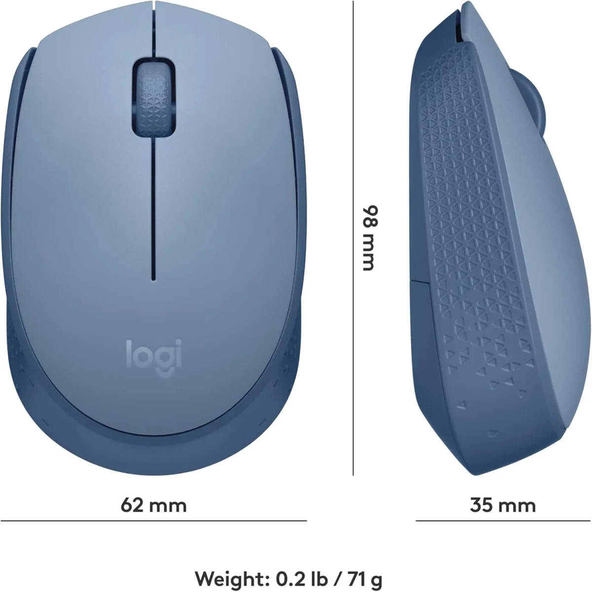 Logitech M171 WIRELESS MOUSE (Blue Grey)
