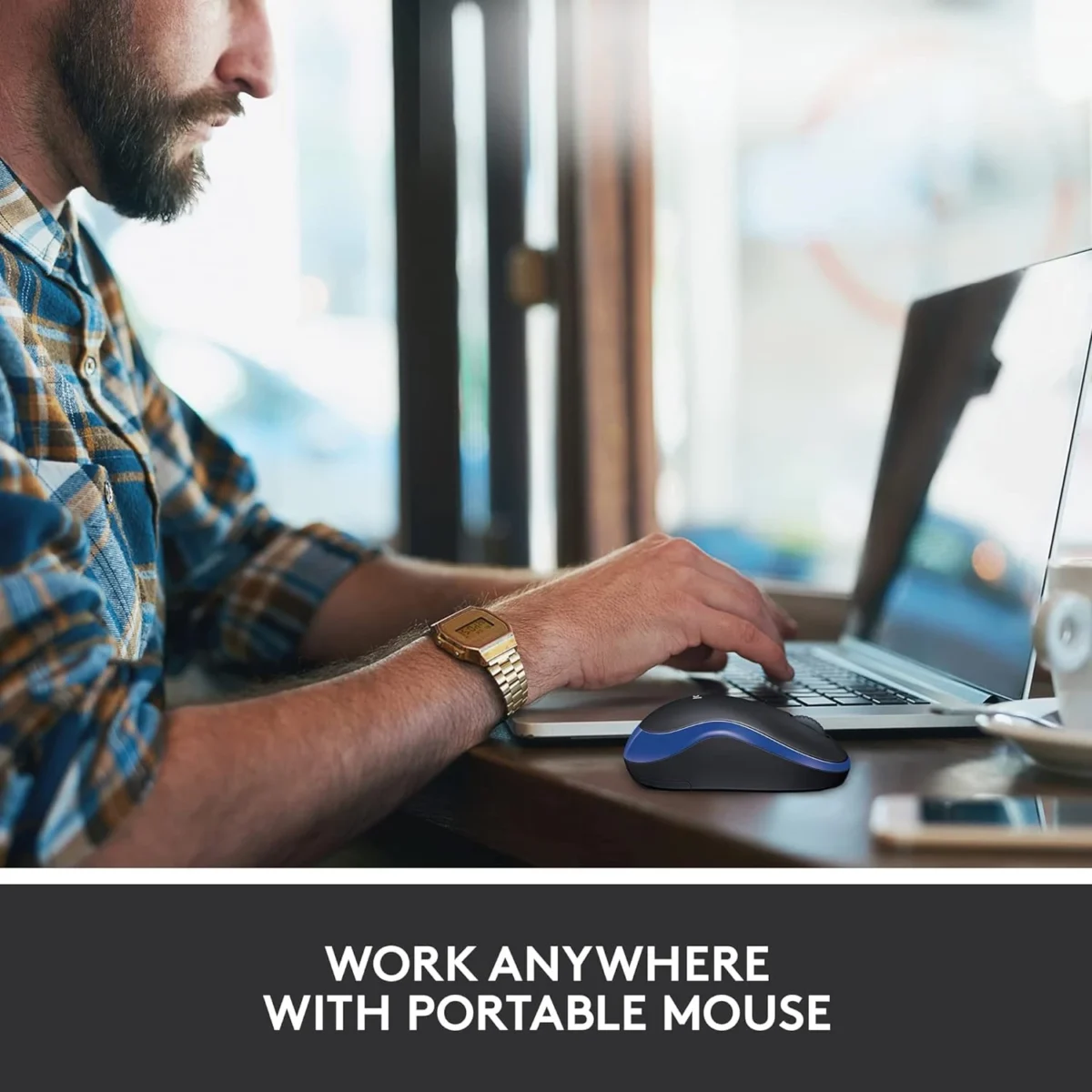 Logitech M185 Wireless Mouse (Blue)