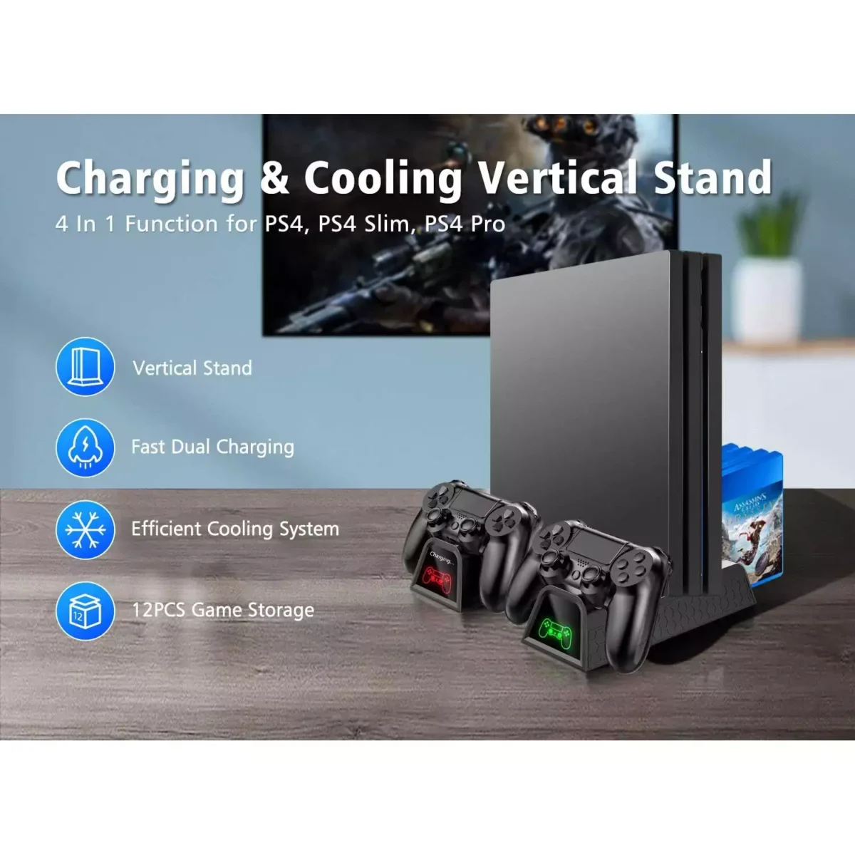 DOBE PlayStation 4 Vertical Charging Cooling Stand