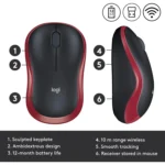 Logitech M185 Wireless Mouse (Red)