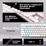 GameStop GS200 RGB Gaming Mechanical Keyboard - Outemu Brown Switches (White)