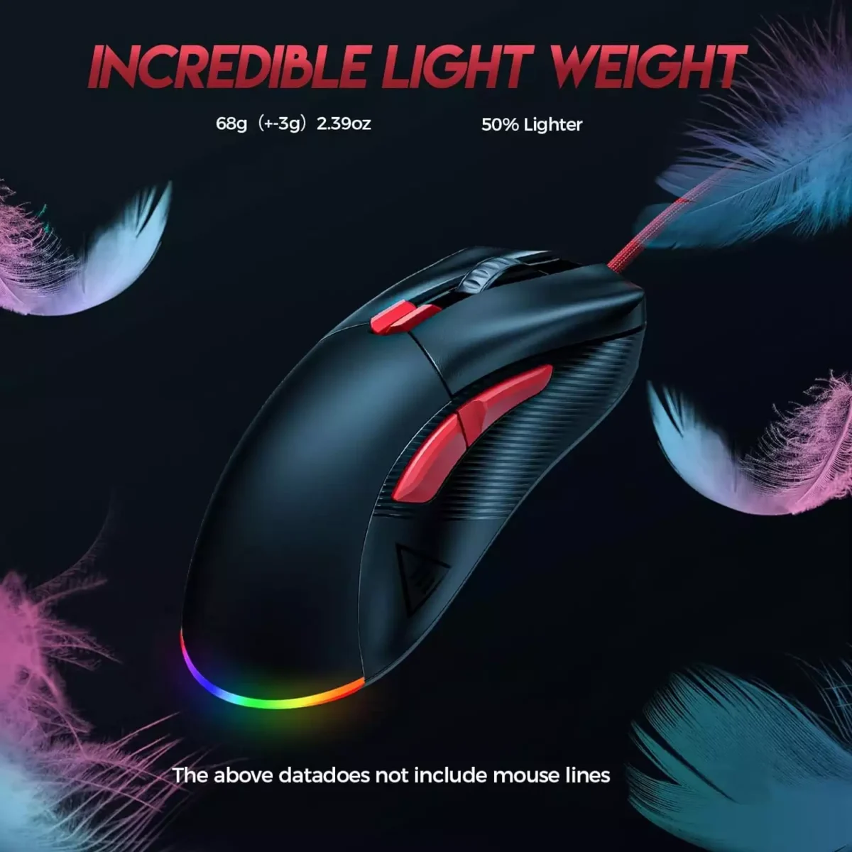 MONSTER AIRMARS KM4S RGB Gaming Mouse - Optical Sensor 16,000 DPI