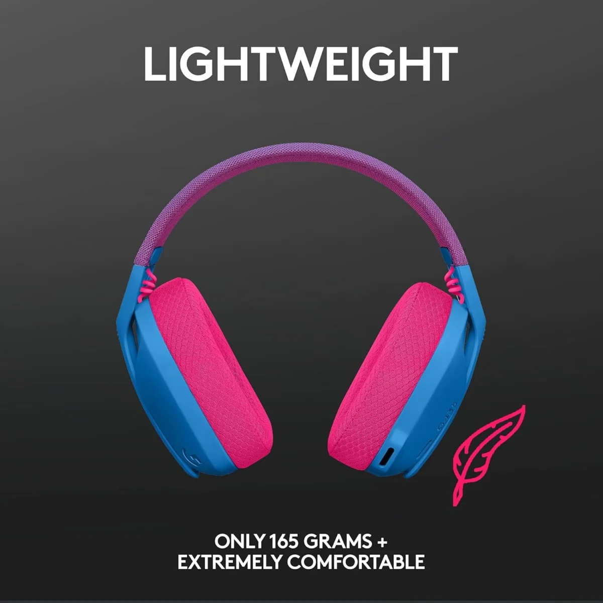 Logitech G435 LIGHTSPEED Wireless and Bluetooth Gaming Headset (Blue)