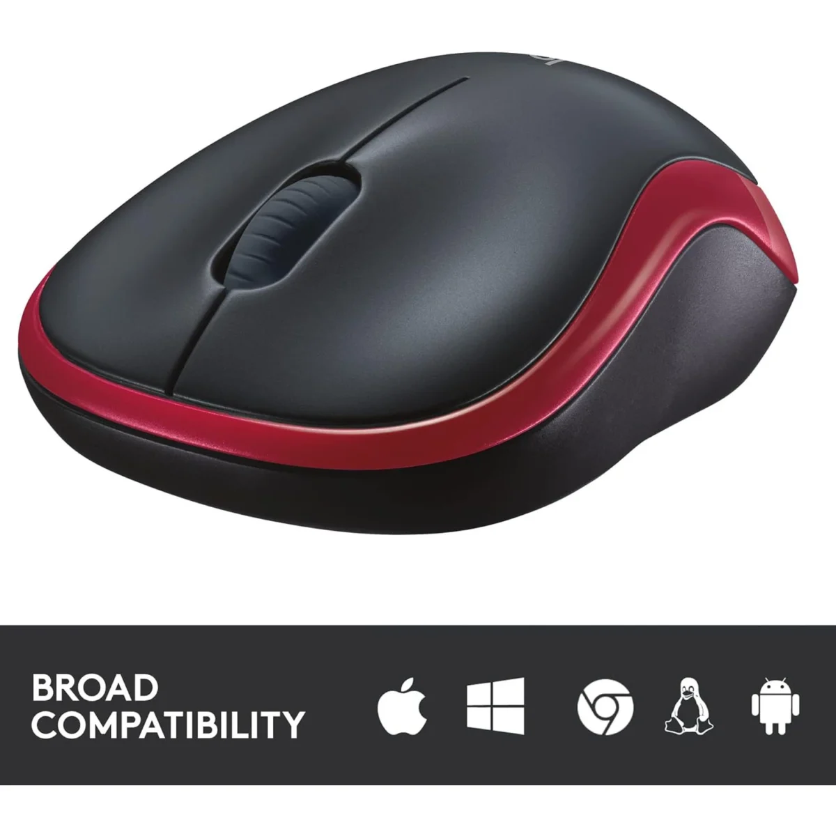 Logitech M185 Wireless Mouse (Red)