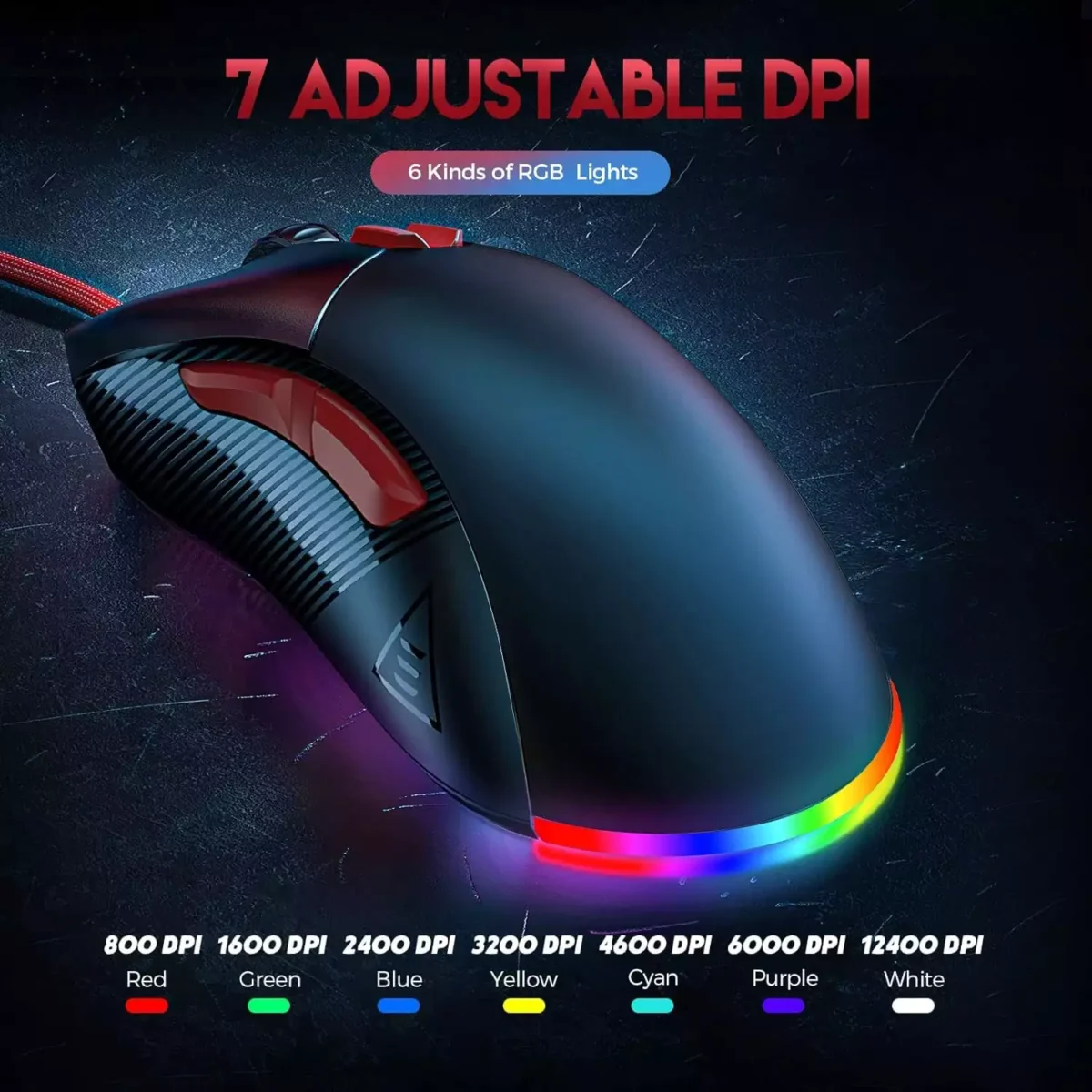 MONSTER AIRMARS KM4S RGB Gaming Mouse - Optical Sensor 16,000 DPI